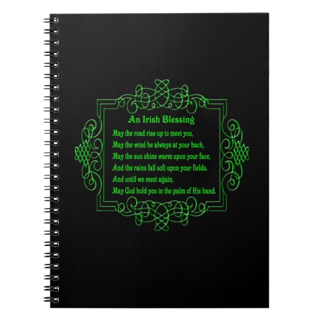 Caderno Espiral Bênção Irlandesa para o Notebook Espiral (Frente)