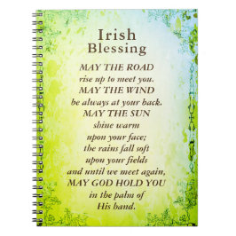 Caderno Espiral Bênção irlandesa, que a estrada se erguesse para t