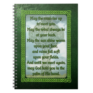 Caderno Espiral Bênção irlandesa verde
