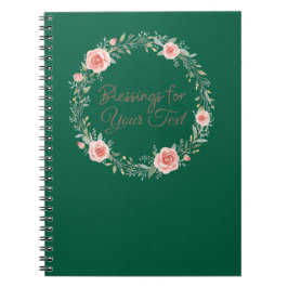Caderno Espiral Bênçãos Wreath Custom Name Christian