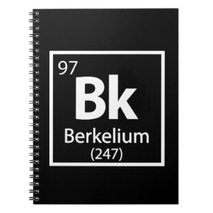 Caderno Espiral Berkelium - Mesa periódica da ciência de Berkeley