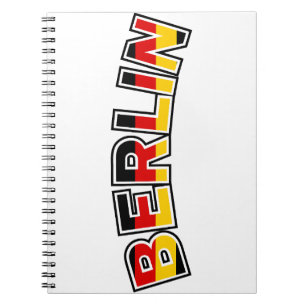 Caderno Espiral Berlin, Germany, text with Germany flag colors