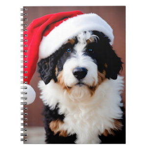 Caderno Espiral Bernedoodle Christmas