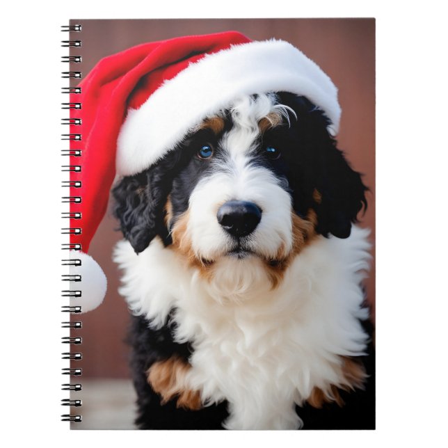 Caderno Espiral Bernedoodle Christmas (Frente)