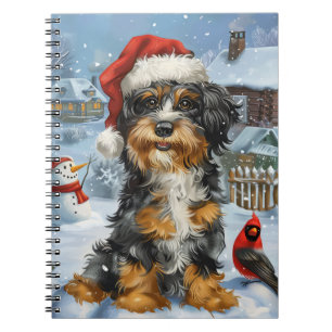 Caderno Espiral Bernedoodle Dog Winter Wonderland Christmas