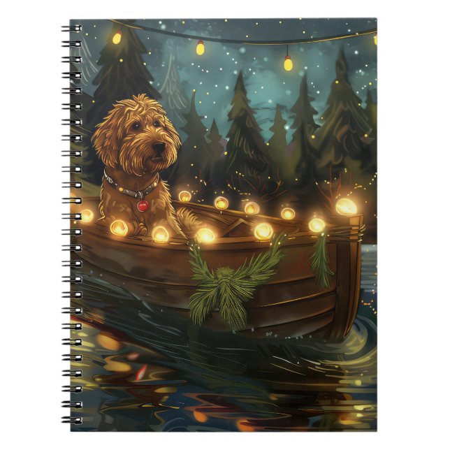 Caderno Espiral Bernedoodle Natal Festivo Voyage (Frente)