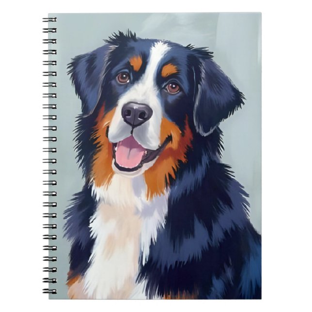 Caderno Espiral Bernese Mountain Dog | Watercolor Pet (Frente)