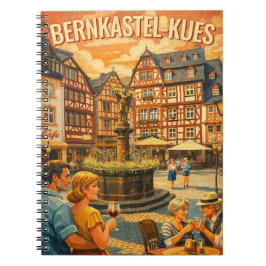 Caderno Espiral Bernkastel-Kues Alemanha Arte de Viagem Vintage
