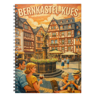Caderno Espiral Bernkastel-Kues Alemanha Arte de Viagem Vintage