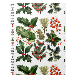 Caderno Espiral Berries de Natal Holly Sai. Berries de Natal