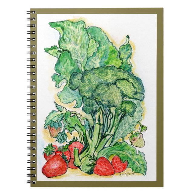 Caderno Espiral Berries e brócolis (Frente)