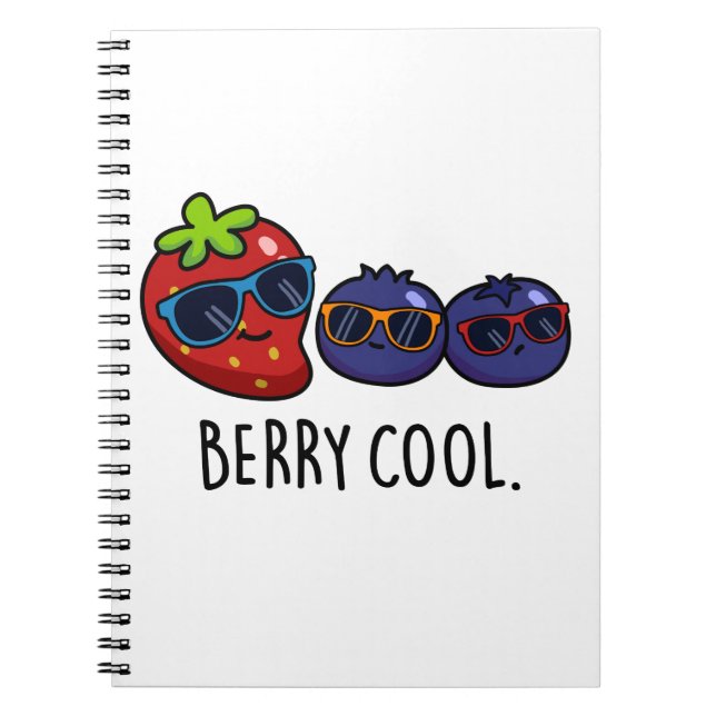 Caderno Espiral Berry Legal ny Strawberry Blueberry Pun (Frente)