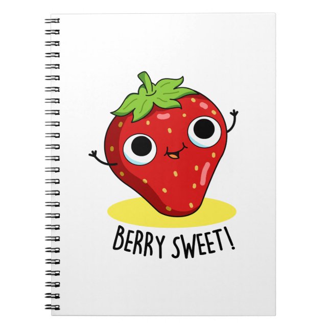 Caderno Espiral Berry Sweet Funny Strawberry Pun (Frente)