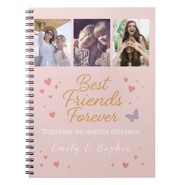 Caderno Espiral Best Friends Forever –Custom Spiral Photo Notebook (Frente)