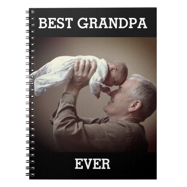 Caderno Espiral Best Grandpa Ever Custom Photo Create Your Own (Frente)
