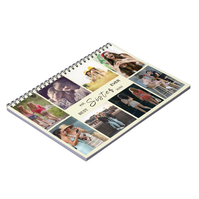 Caderno Espiral Best Sister Ever – 8 Photo Collage Notebook (Left Side)