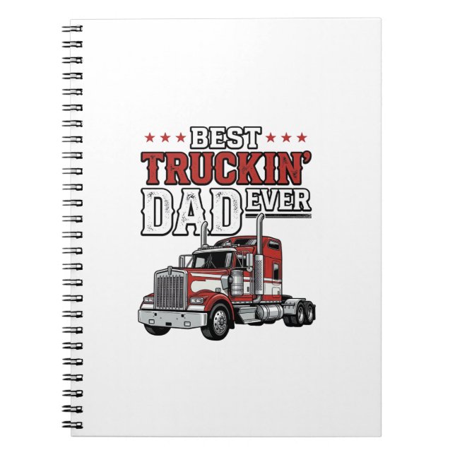 Caderno Espiral Best Truckin Dad Ever Vintage Truck Shirt Design_1 (Frente)