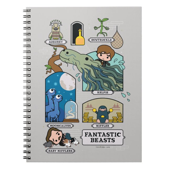 Caderno Espiral Bestas De Cartoons Em Habitats (Frente)