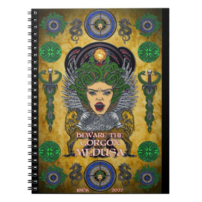 Caderno Espiral Beware Gorgon Medusa (Frente)