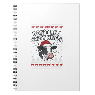 Caderno Espiral Bezerra Salgada Natal Vaca Engravura Divertida Vin