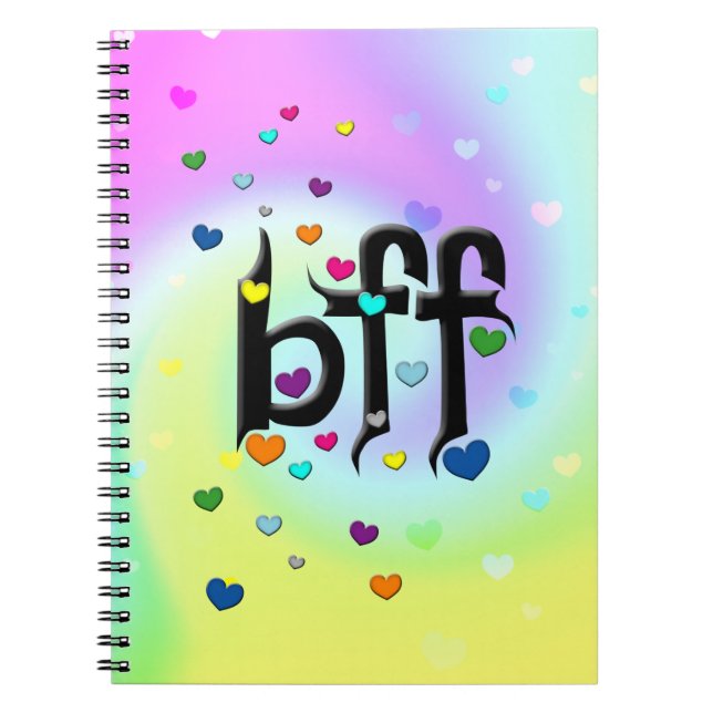 Caderno Espiral bff ~ corações (Frente)