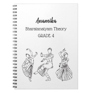 Caderno Espiral Bharatanatyam com teoria personalizada de dança es