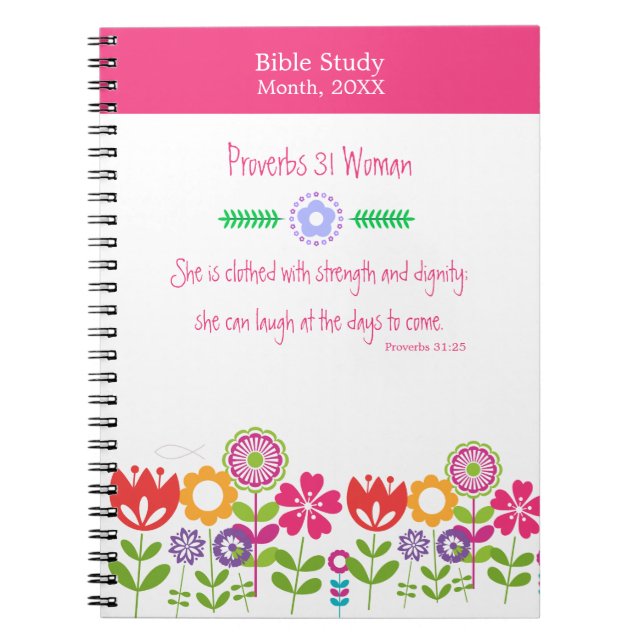 Caderno Espiral Bible Study Tools | Women Proverbs 31 Christian (Frente)