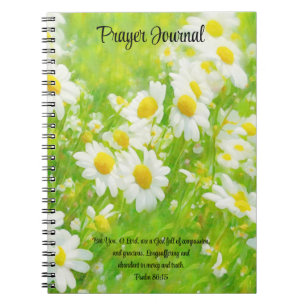Caderno Espiral Bíblia bonito Daisy Garden Verse Diário de Fé