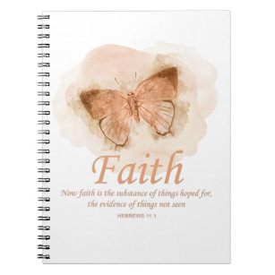 Caderno Espiral Bíblia cristã de mulher Verse Butterfly: Fé