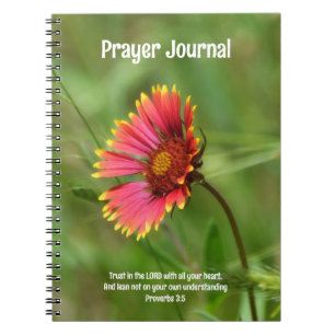 Caderno Espiral Bíblia de flor selvagem verso Diário de orações