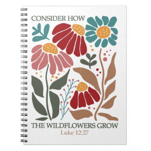 Caderno Espiral Bíblia de flores silvestres Verso