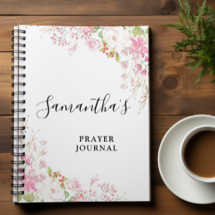 Caderno Espiral Bíblia floral rosa Diário Verso