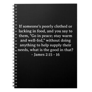 Caderno Espiral Bíblia Verse James 2:15 - 16