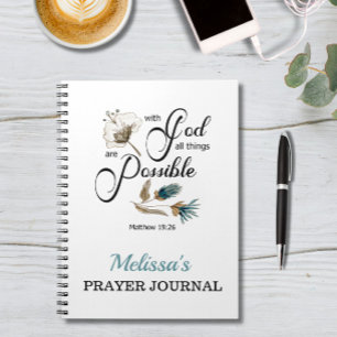Caderno Espiral Bíblia verso- com deus todas as coisas são possíve