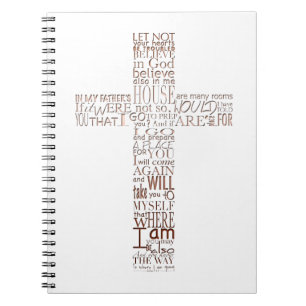 Caderno Espiral Bíblias de Bloco de Anotações de John 14 Copper
