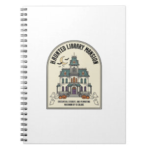 Caderno Espiral Biblioteca Assombrada Salem Fantasma Vintage Hallo
