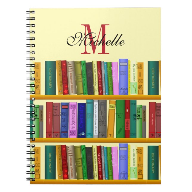 Caderno Espiral Biblioteca do gênio. Livros para estudantes inteli (Frente)