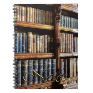 Caderno Espiral Biblioteca Medieval e Livros de Antiguidade
