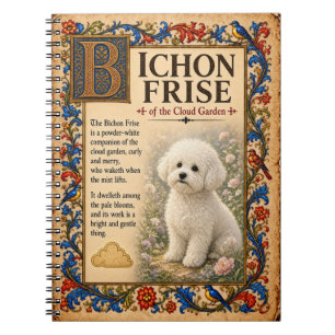 Caderno Espiral Bichon Frise, Arte Medieval de Bestiário