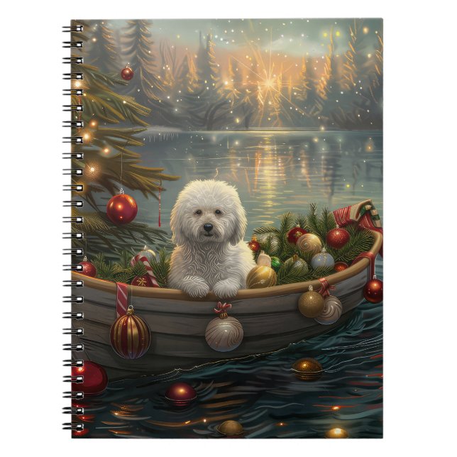 Caderno Espiral Bichon Frise Natal Festiva Voyage (Frente)