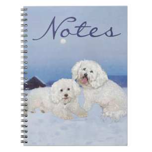 Caderno Espiral Bichon Frise Noite de Dezembro