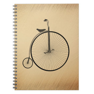 Caderno Espiral Bicicleta Antiga de Roda Alta Rústica