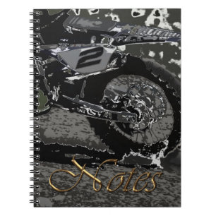 Caderno Espiral Bicicleta de diafragma (preto e branco)