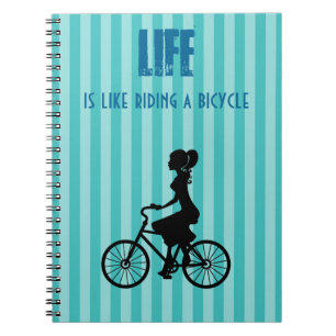 Caderno Espiral Bicicleta Retro - A Vida É Como Andar De Bicicleta