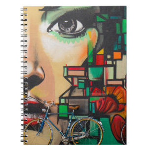 Caderno Espiral Bicicletas na parede do Grafite