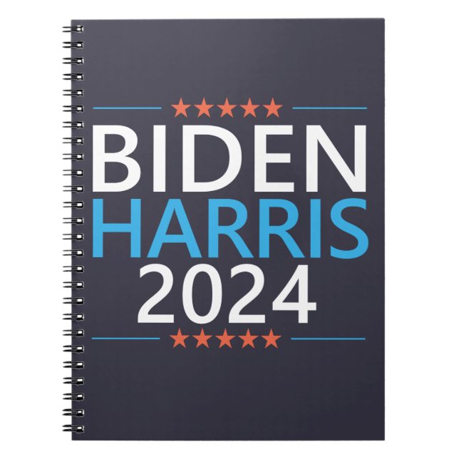 Caderno Espiral Biden Harris 2024 para a eleição do presidente dos (Frente)