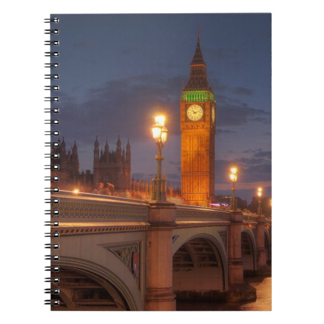 Caderno Espiral Big Ben e a ponte de Westminster (Frente)