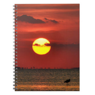 Caderno Espiral Big Sun Sunset no notebook com Diário de água