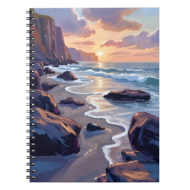 Caderno Espiral Big Sur, California Coastal Art Painting (Frente)
