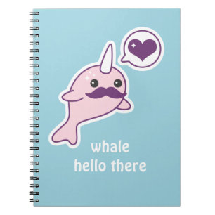 Caderno Espiral Bigode Narwhal